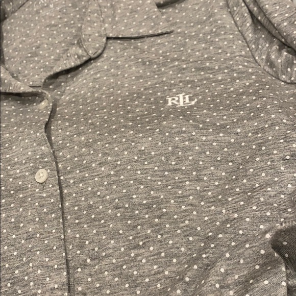 SOLD! 🤍 NWT Ralph Lauren Grey Dot Night Gown - Picture 6 of 6